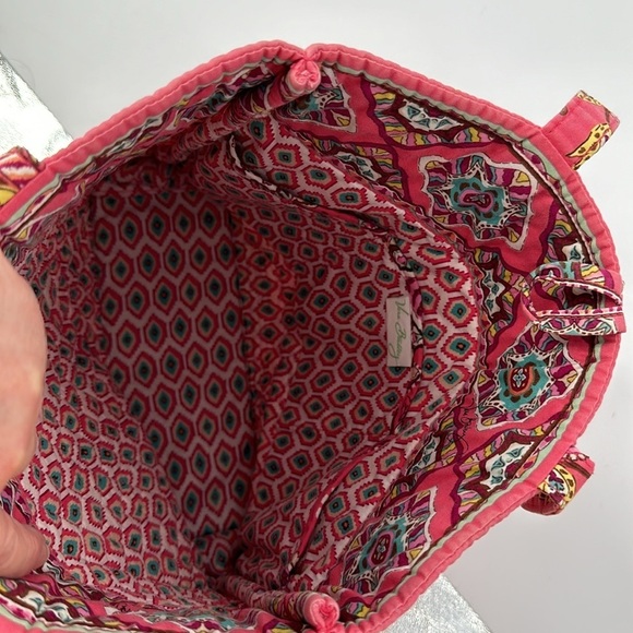 Vera Bradley Call Me Coral Large Tote with Toggle Closure - Picture 8 of 12